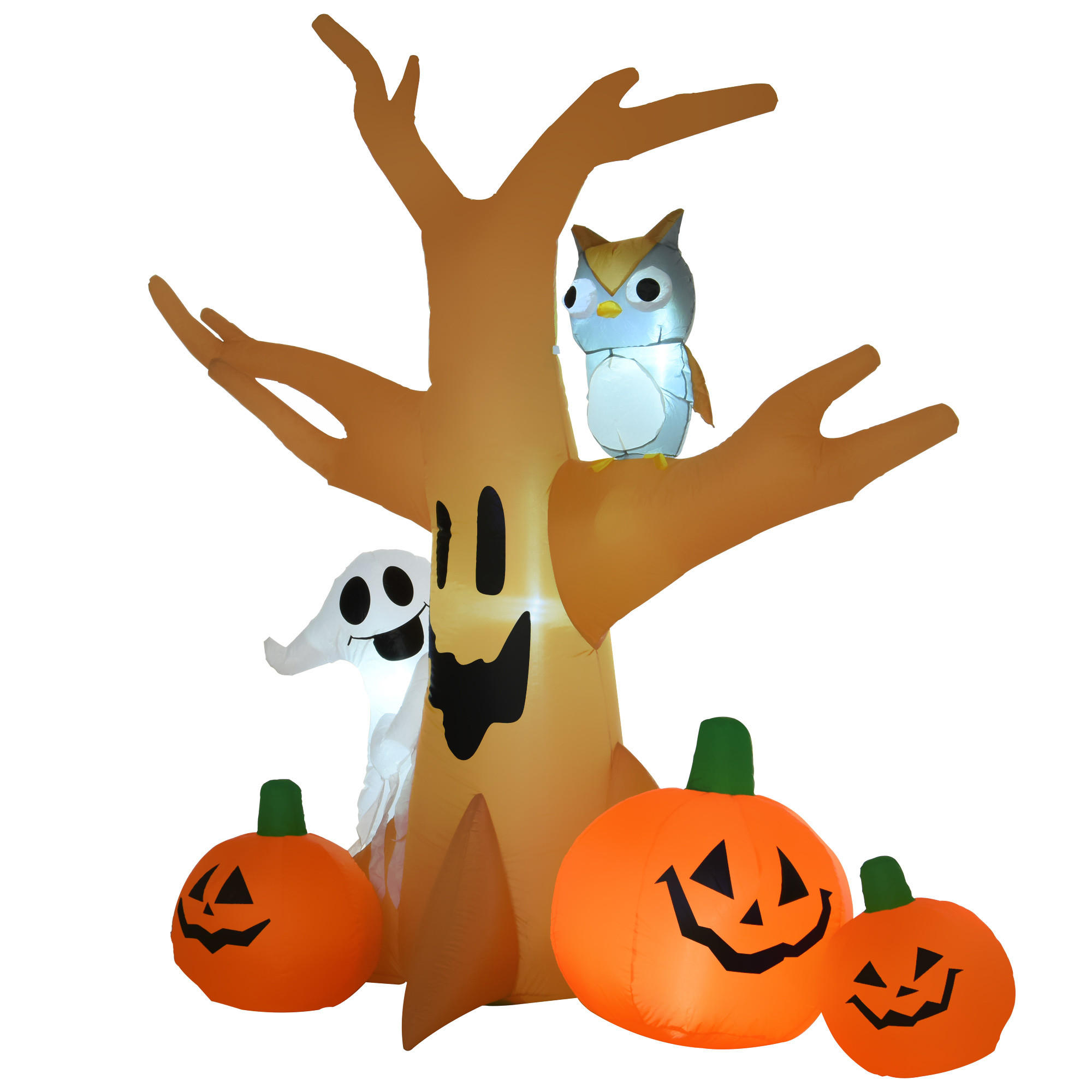 HALLOWEEN AUFBLASBARER BAUM, Mehrfarbig, Polyester - Multicolor, Kunststoff (100/240/190cm) - HOMCOM