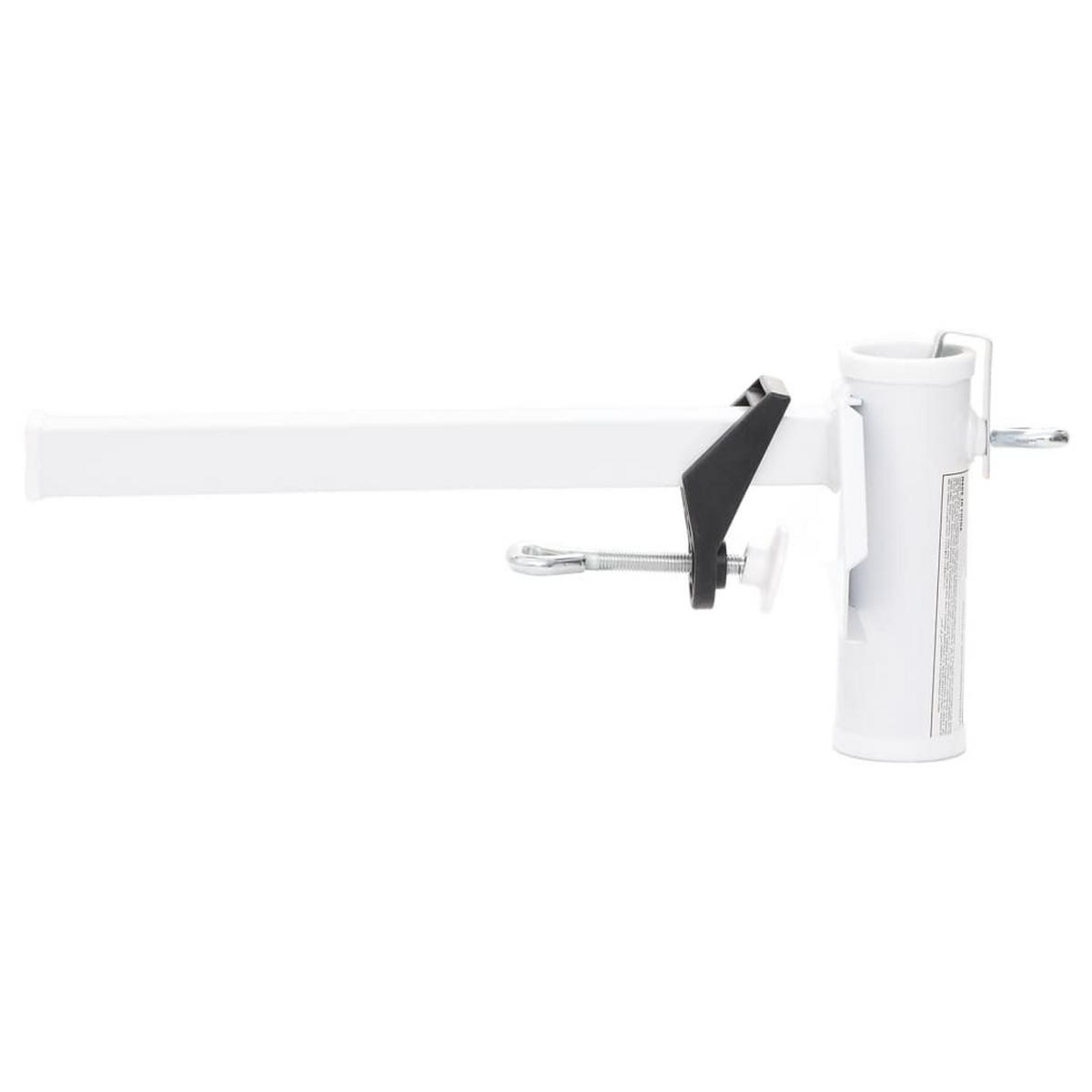 SONNENSCHIRMHALTER Für Balkon Weiss 38 Mm Stahl - Weiß, Metall (38/14cm) - vidaXL