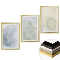 WANDBILDER 3er Set - 40x60 cm Goldrahmen - Pastellfarben auf Leinwand - Goldfarben, Kunststoff (40/60cm) - ArtPrintCave