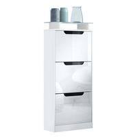 SCHUHSCHRANK Space Weiß Hochglanz - Weiß Hochglanz, Holzwerkstoff (46/128/23cm) - Vladon