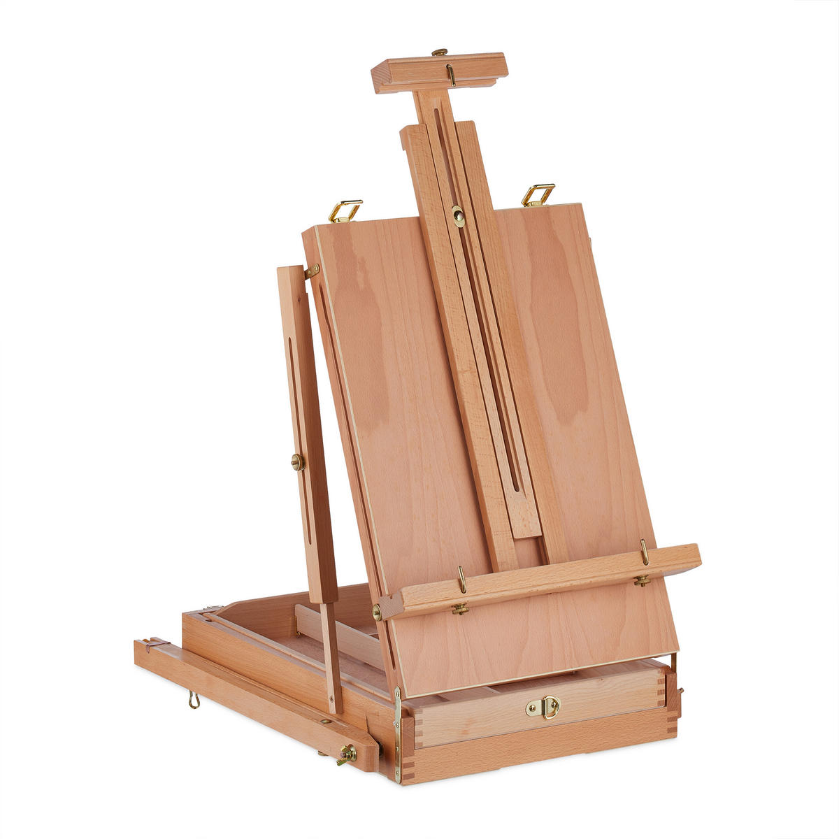KOFFERSTAFFELEI - Hellbraun, Holz/Kunststoff - Relaxdays