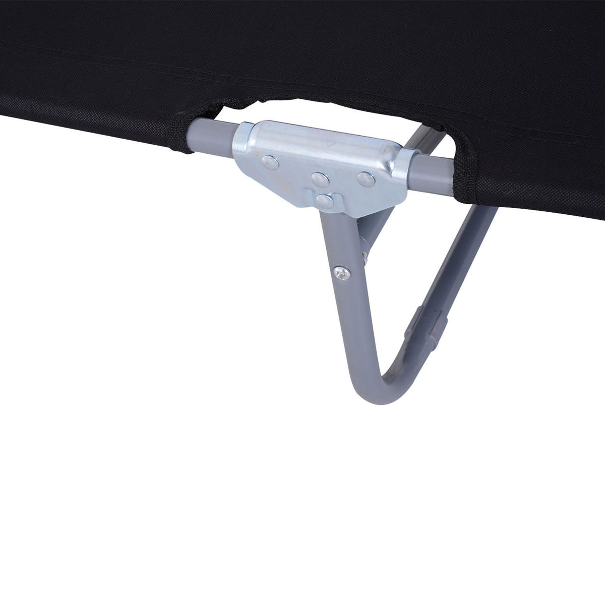 SONNENLIEGE klappbar verstellbar Metallrahmen 187x55x24 cm schwarz - Schwarz, Textil (55/24/187cm) - LEBENLANG