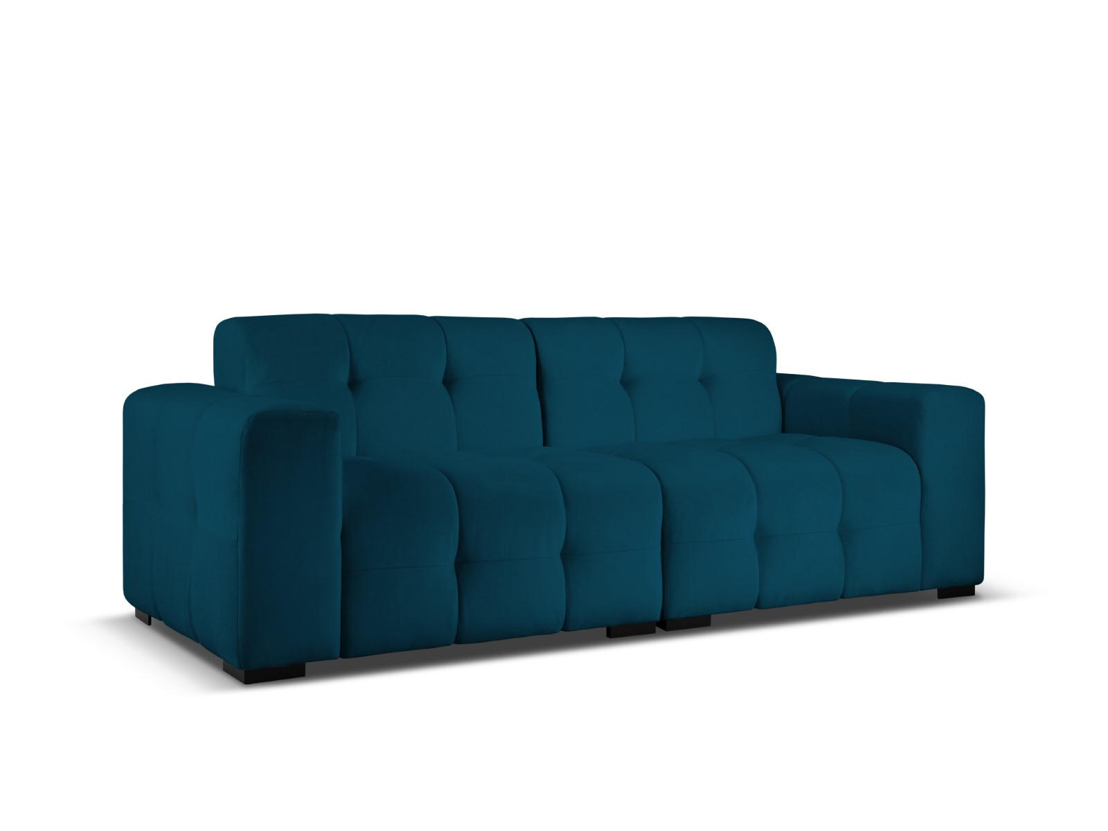 SOFA Kendal aus Samt marineblau 4 Sitzplätze - Blau, Textil (255/79/103cm) - Micadoni