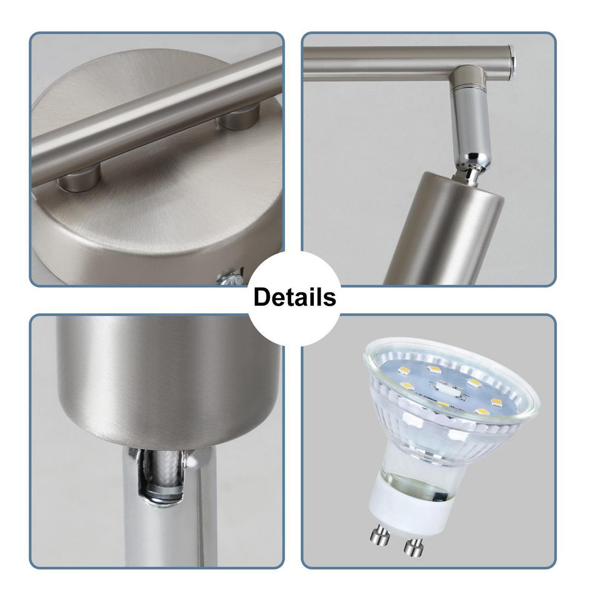 DECKENSTRAHLER Grüner 25/8/13cm - Silberfarben, Metall (25/8/13cm) - ZMH