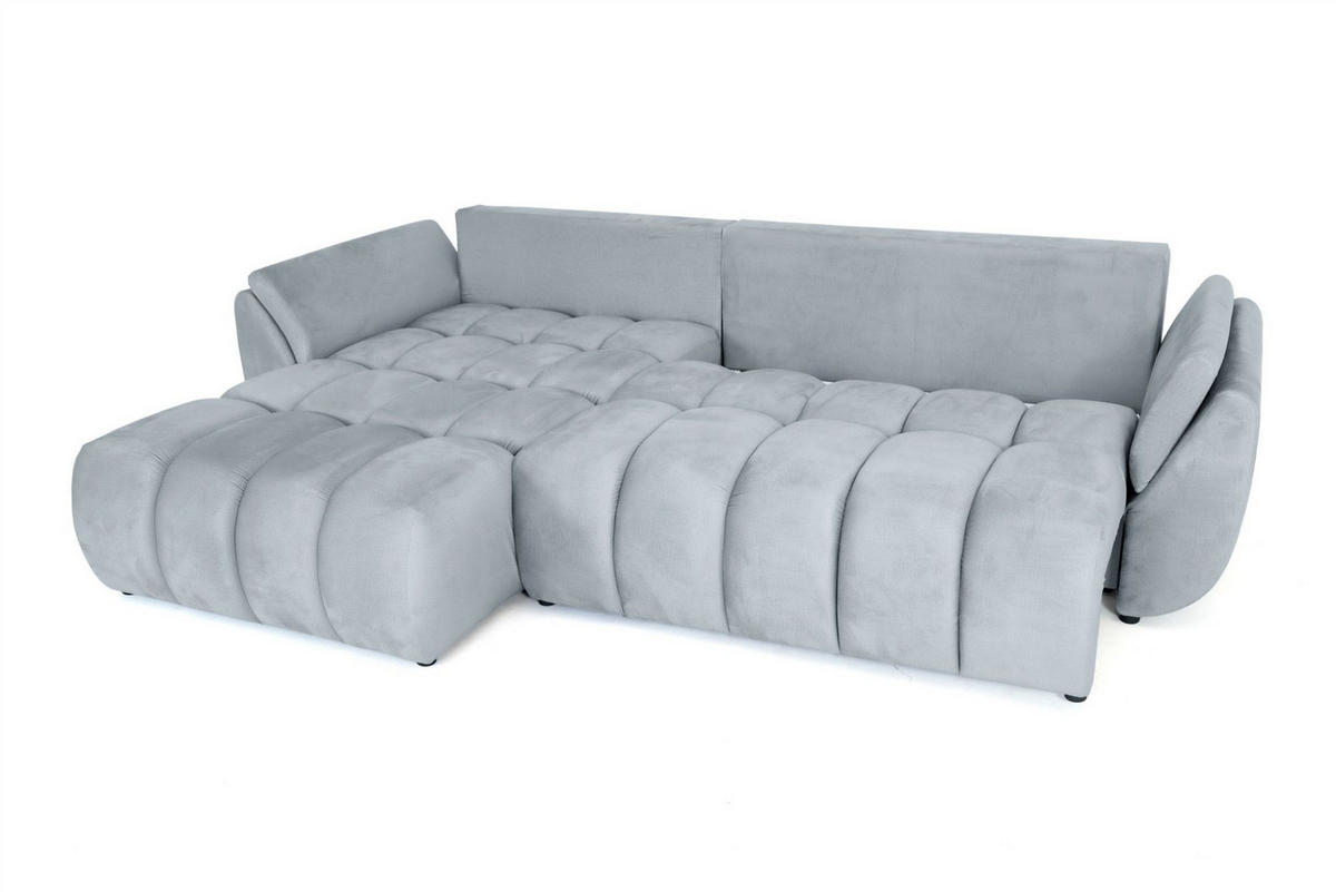 ECKSOFA Collin Mit Schlaffunktion - Hellgrau, Holzwerkstoff/Textil (280/185cm) - Fun Möbel