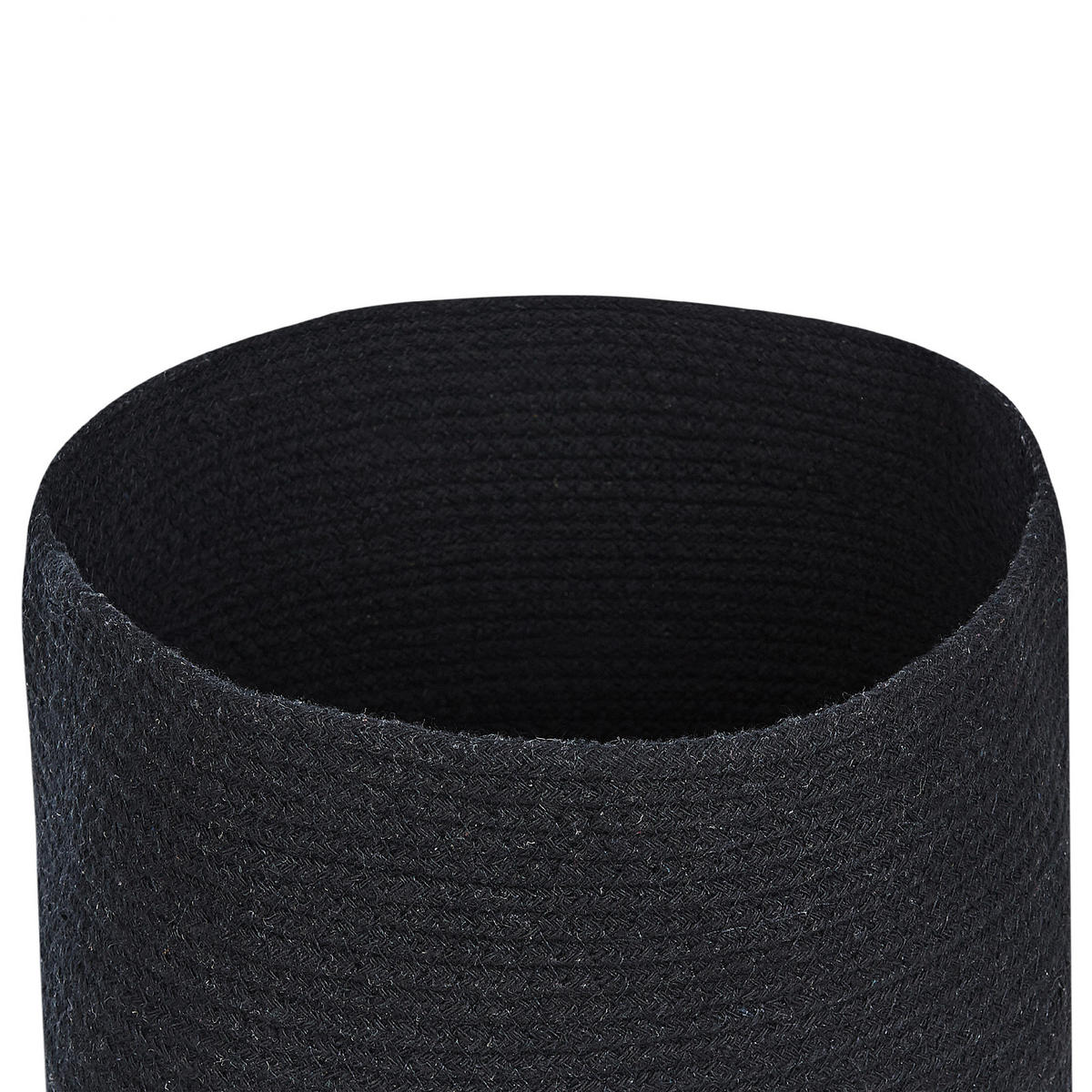 KORB mit Deckel Baumwolle schwarz Silopi - Schwarz, Textil (44/52/44cm) - Beliani