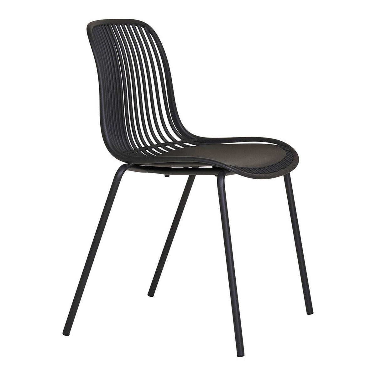 GARTENSTUHL, Branson, Stühle Schwarz, Metall, 47 x 55 x 82 cm - Schwarz, Metall (47/82/55cm) - ebuy24