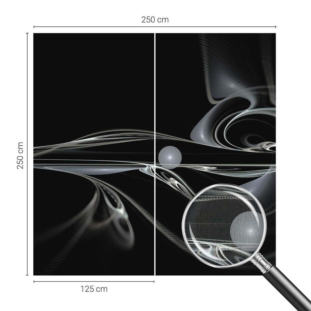 FOTOTAPETE 250x250 cm - Flüssigkeitsleitungen - Schwarz, Textil (250/250cm) - Wallfluent