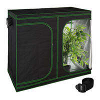 GROWZELT - Schwarz, Kunststoff/Textil (240/200/120cm) - Relaxdays