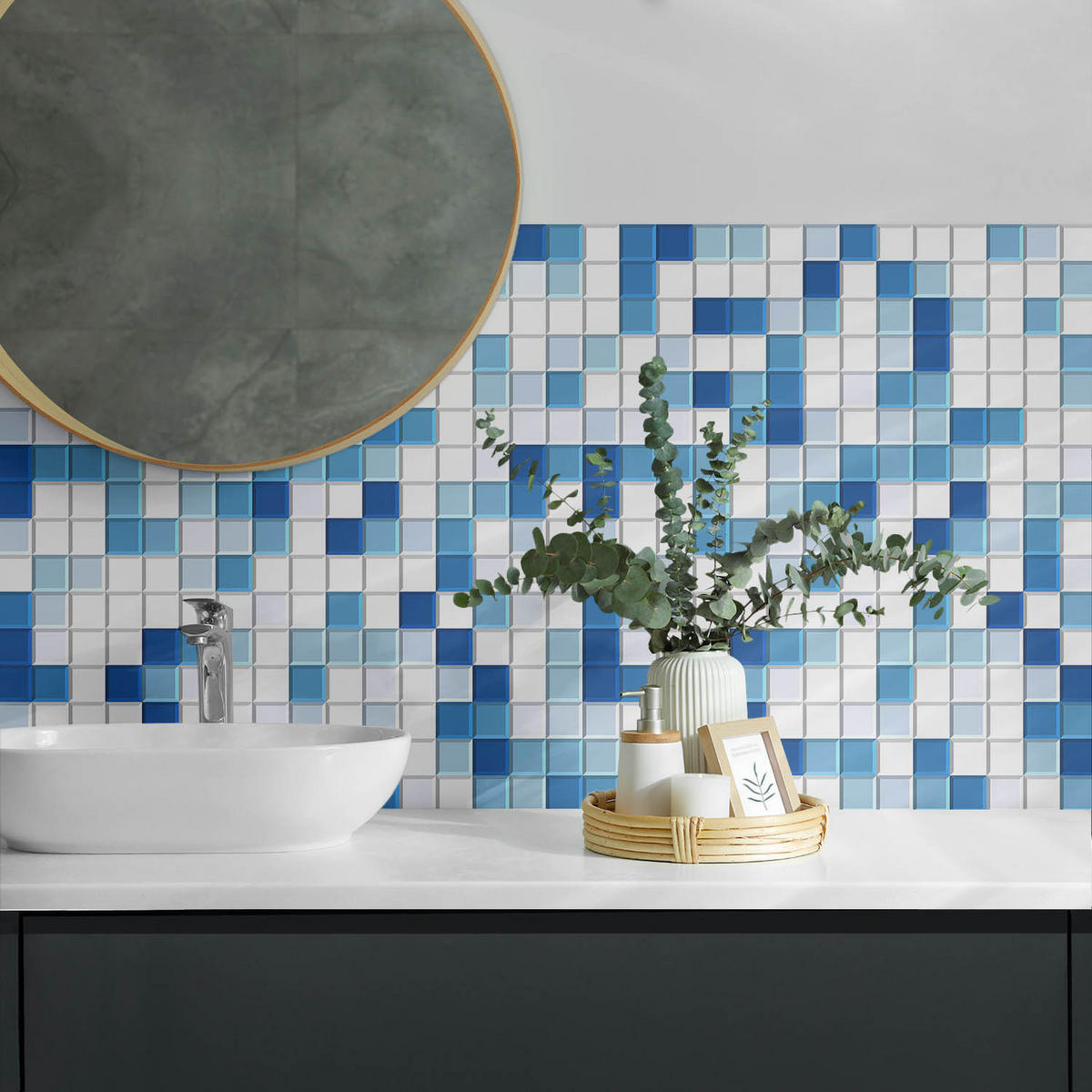 WANDPANEEL 120x60 cm selbstklebend Dunevale - Hellblau, Kunststoff (60/1.6/120cm) - Wallfluent