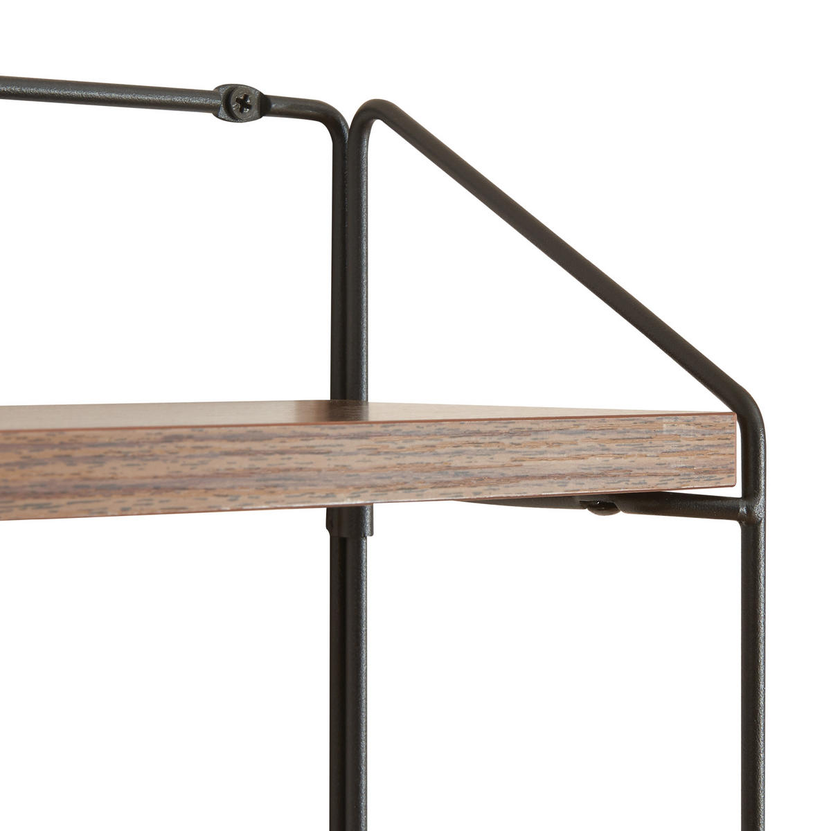 WANDREGAL Bømlo - Walnussfarben/Schwarz, Metall (42/47.5/14cm) - [en.casa]