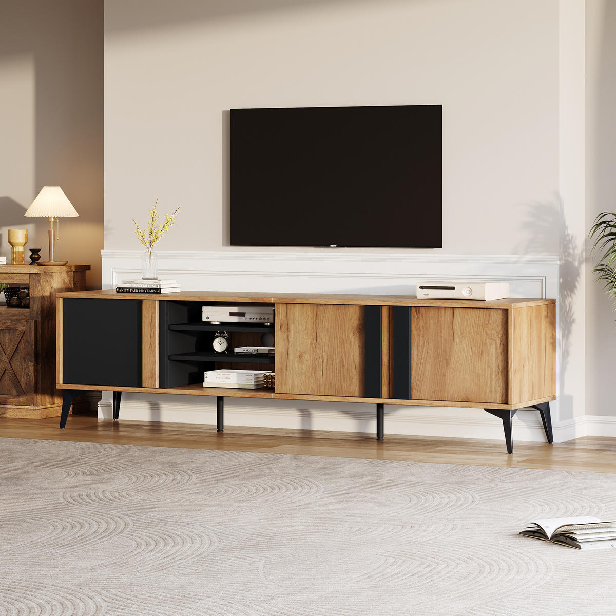 TV-MÖBEL Braun 180/50/40 cm - Braun, Holzwerkstoff (40/50/180cm) - Urban Meuble