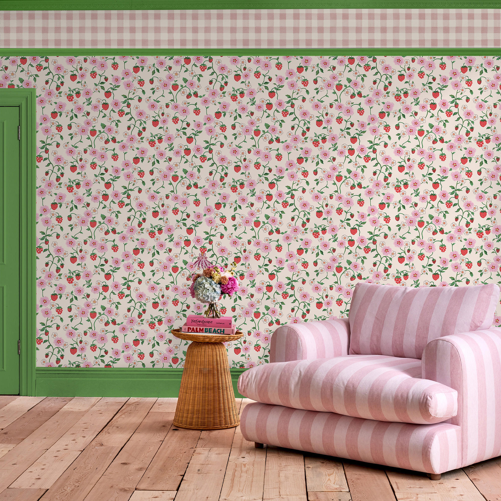 VLIESTAPETE Erdbeere - Pink, Papier/Kunststoff (52/1000cm)