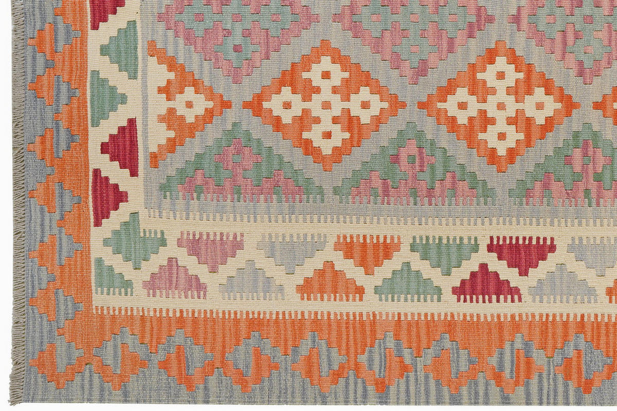 HANDWEBTEPPICH Kelim Gashgai Grau 256/182 cm Schurwolle - Grau, Textil (182/256cm) - Looma