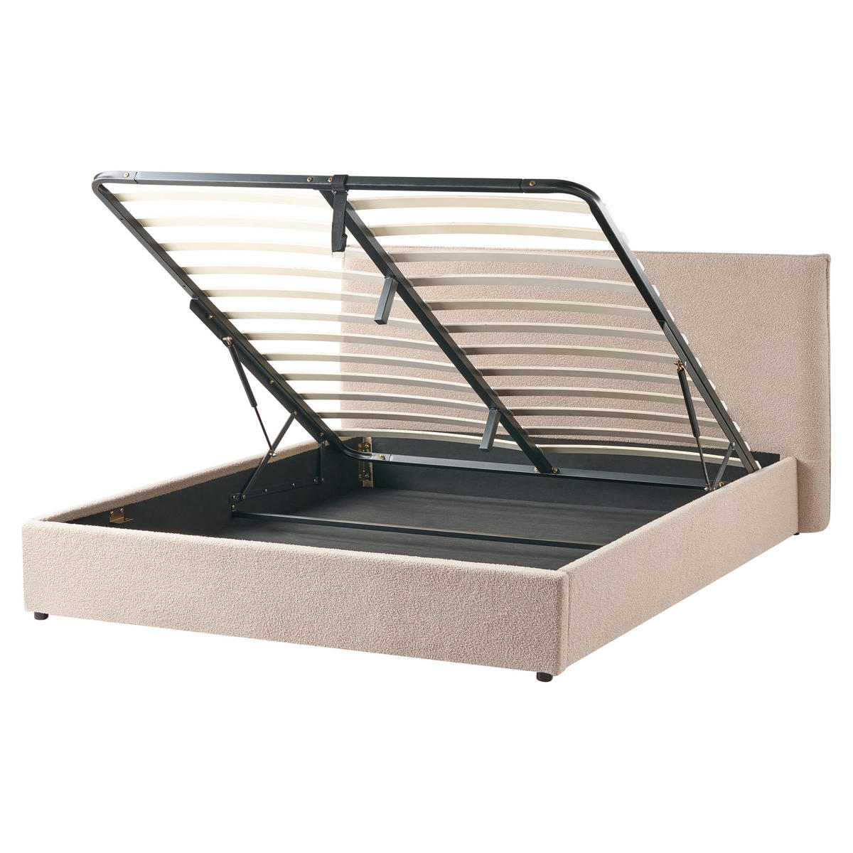 BETT mit Stauraum 160/200 cm Taupe Lavaur - Taupe, Textil (160/200cm) - Beliani