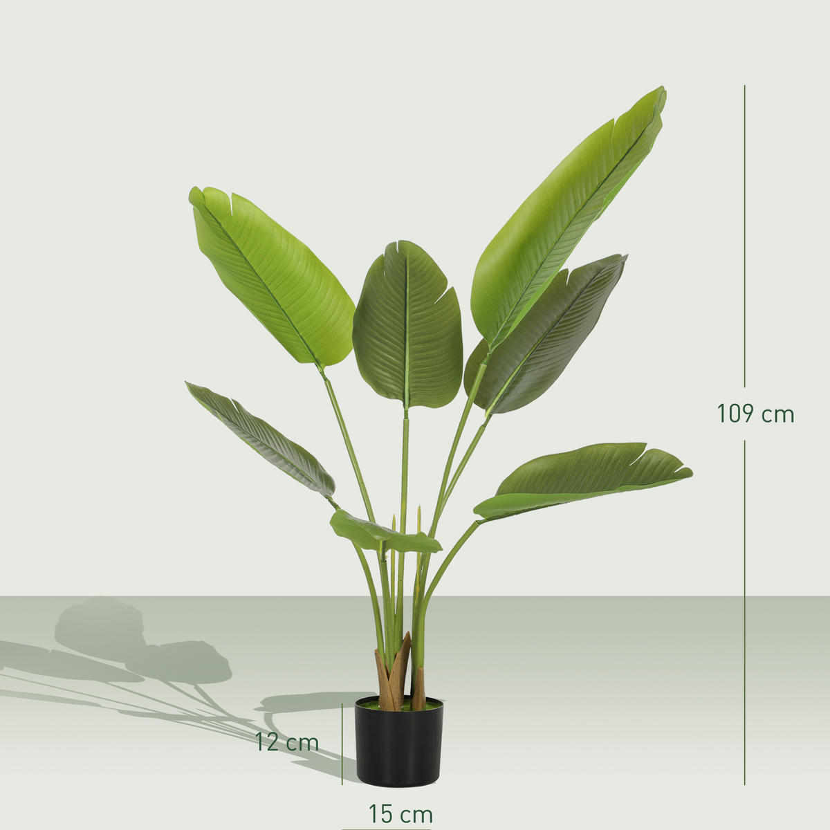 KUNSTBAUM Grün realistisch mit Topf 109 cm - Grün, Kunststoff (109cm) - PANGIVO