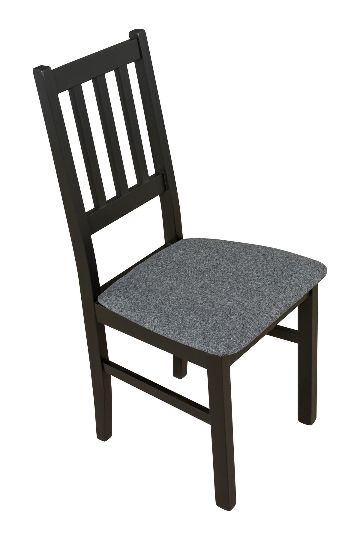 STUHL Bos 4 (4er Set) - Dunkelgrau/Schwarz, Holz (43/94/40cm) - Leaf Design