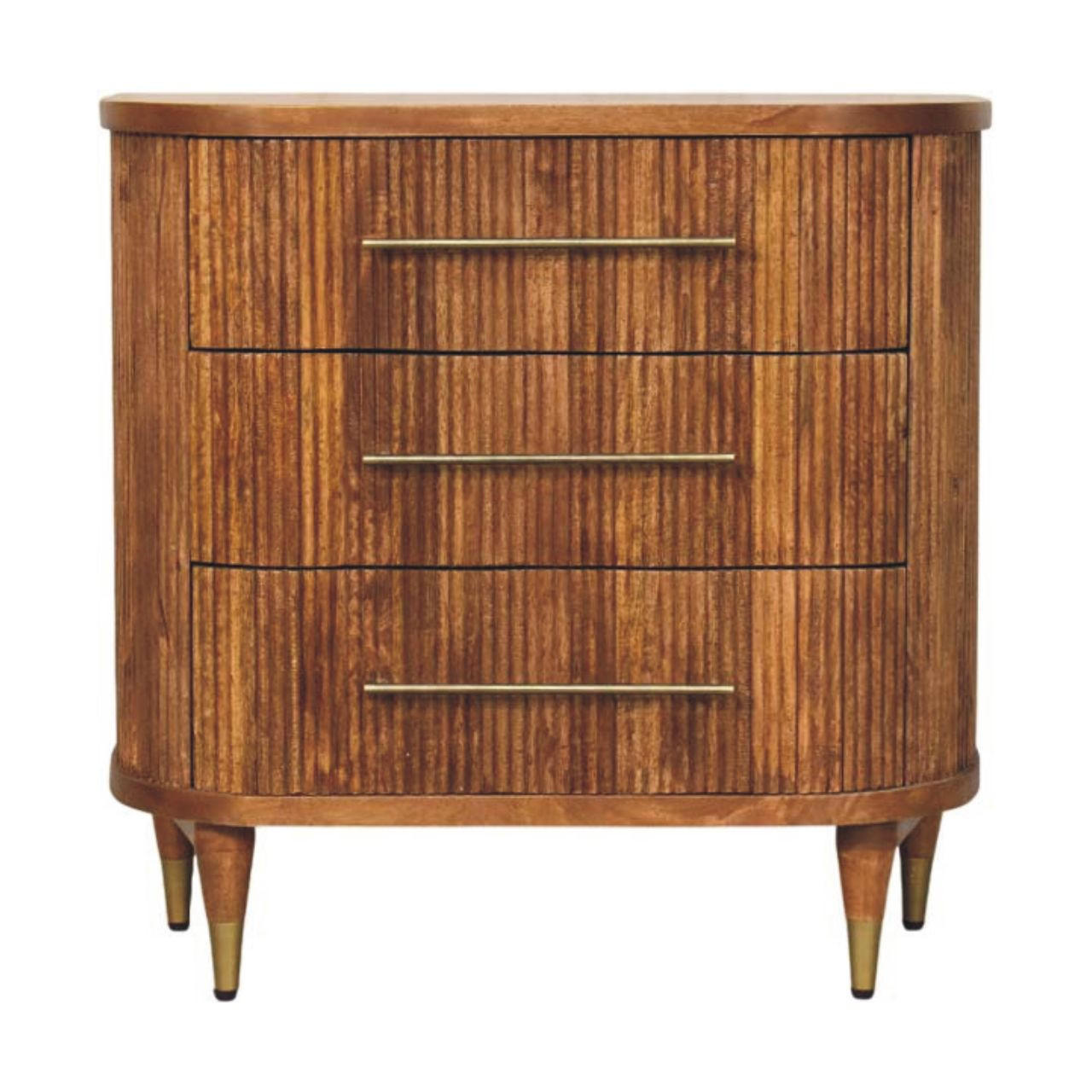 Artisan Furniture NOČNÍ STOLEK v dubovém vzhledu, 1 zásuvka, karamelově hnědá