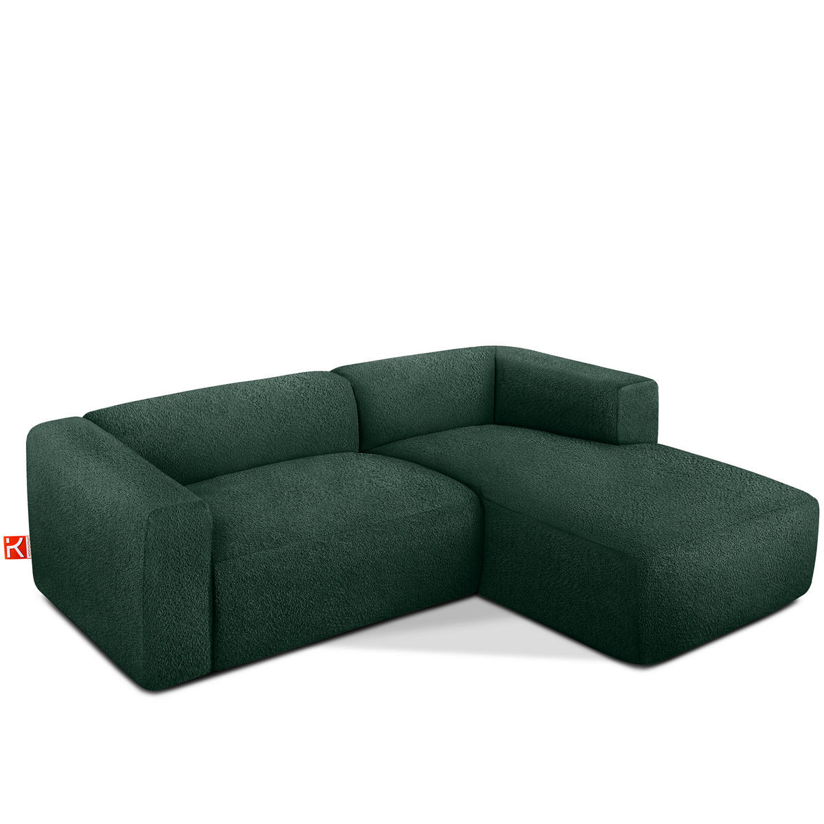 ECKSOFA RECHTS BUFFO, Dunkelgrün - Dunkelgrün, Holz/Holzwerkstoff (225/176cm) - KONSIMO®