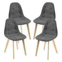 ESSZIMMERSTUHL Kopparberg 4er-Set - Grau, Textil (53/86/47cm) - [en.casa]