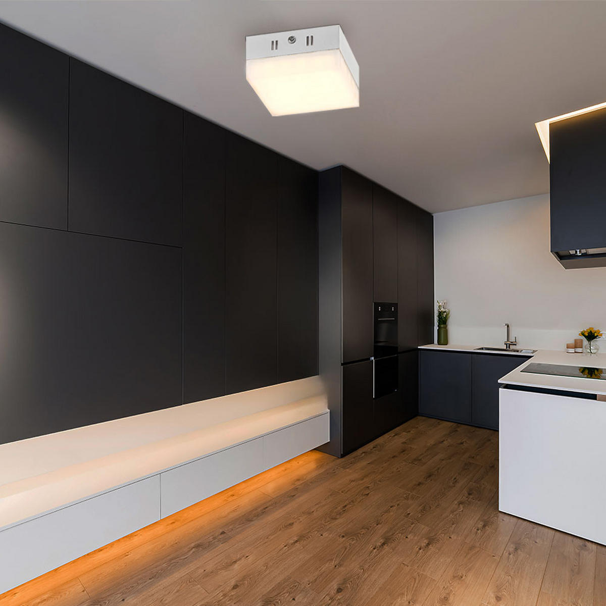 LED DECKENLEUCHTE Aluminium Weiß - Weiß, Metall (9/9/4.5cm) - Globo Lighting