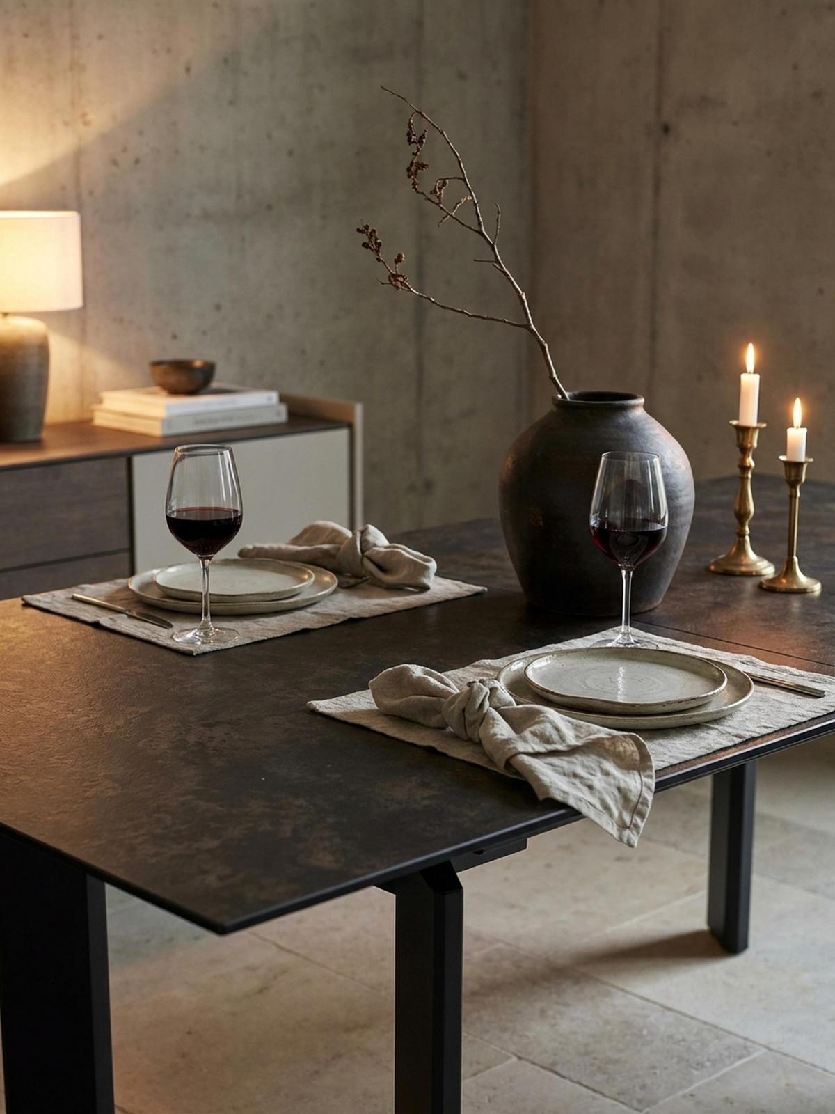 ESSTISCH Ausziehbar Keramik Glas Marmoroptik 180-240 MALTA, Schwarz 180x95x77 cm - Schwarz, Glas/Metall (95/180/77cm) - KADIMA DESIGN