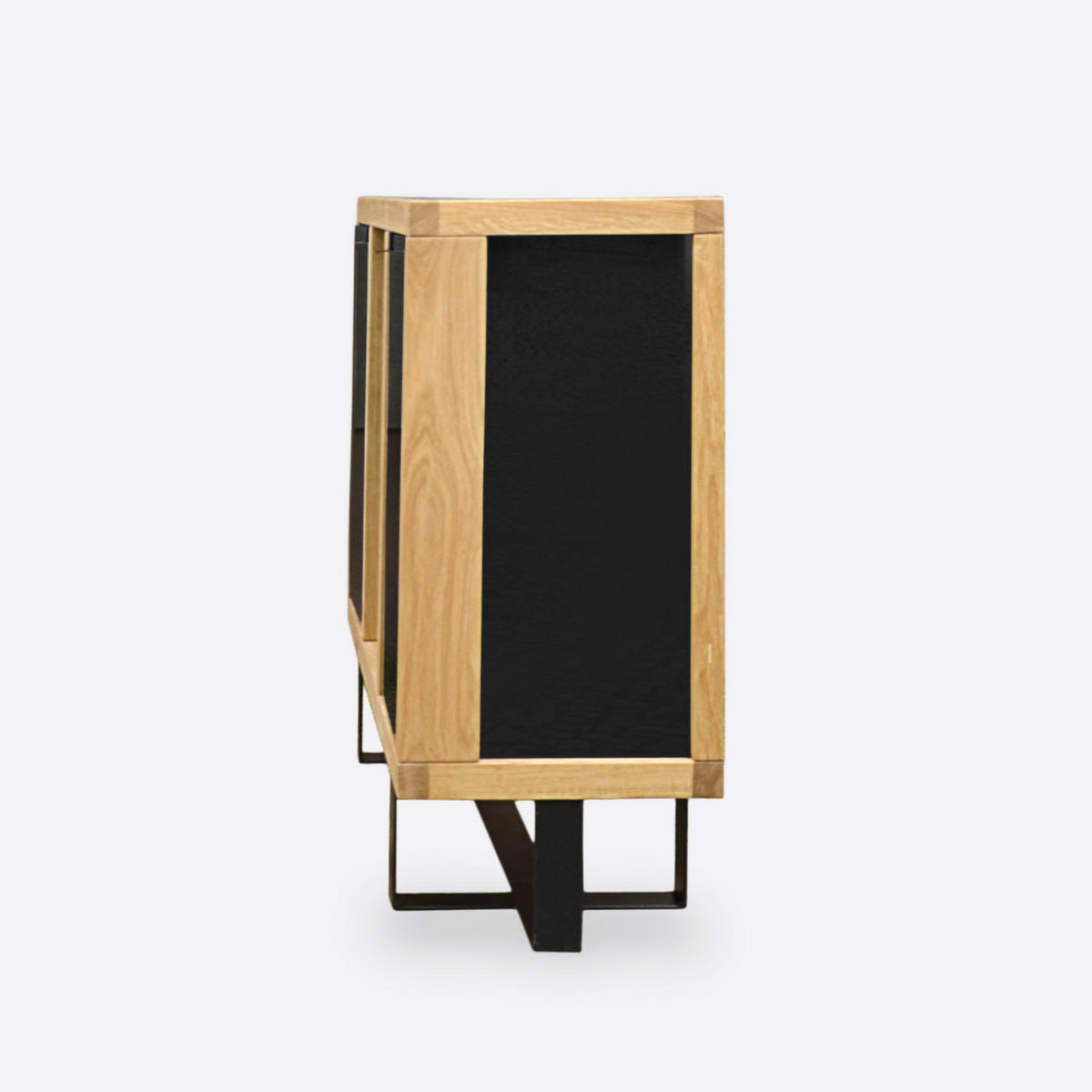 EICHENKOMMODE mit Glas für das Wohnzimmer oder Arbeitsbüro MOCCA - Eichefarben, Holz (120/100/40cm) - Rawood Furniture