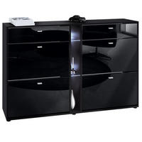 SCHUHSCHRANK Today Fronten in Schwarz Hochglanz - Schwarz Hochglanz, Holzwerkstoff (155.5/95/28cm) - Vladon
