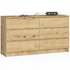 KOMMODE Eiche Artisan 138x40x77 cm - Eiche Artisan, Holzwerkstoff (138/77/40cm) - Akord