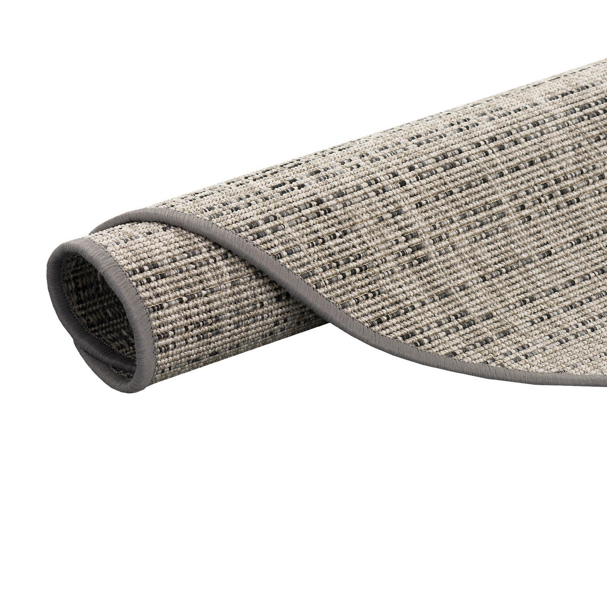 SISAL-OPTIK DESIGNER FLACHGEWEBE TEPPICH PURE MELIERT RUND - Beige/Grau, Textil (160/160cm) - Snapstyle