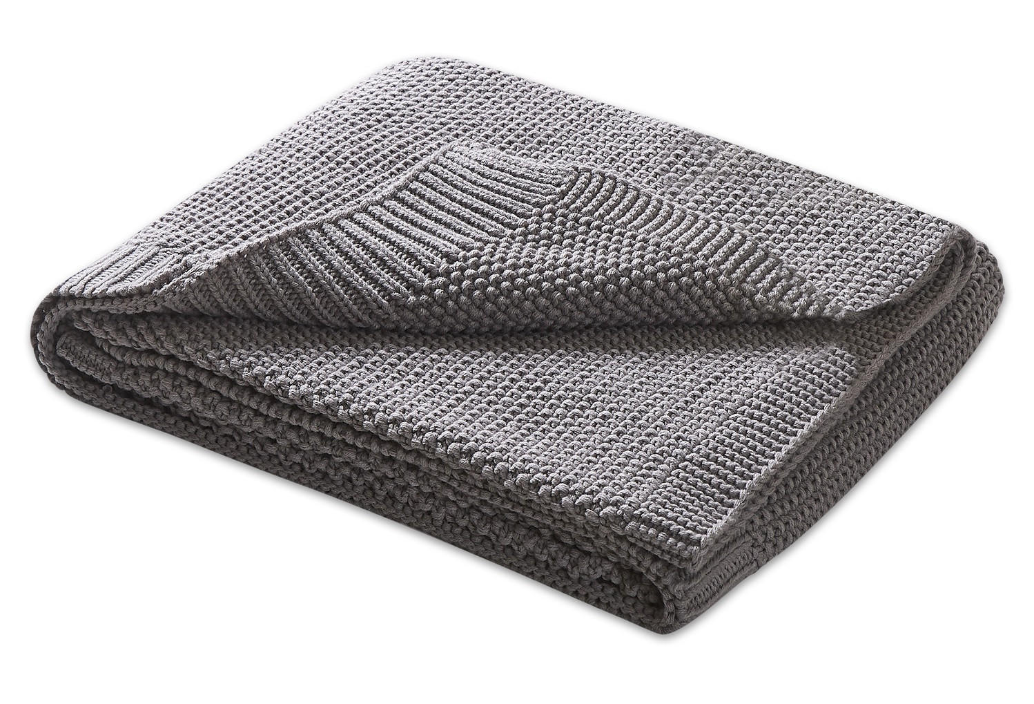 SCHMUSEDECKE Strick grau 70/100 cm - Grau, Textil (70/100cm) - wometo