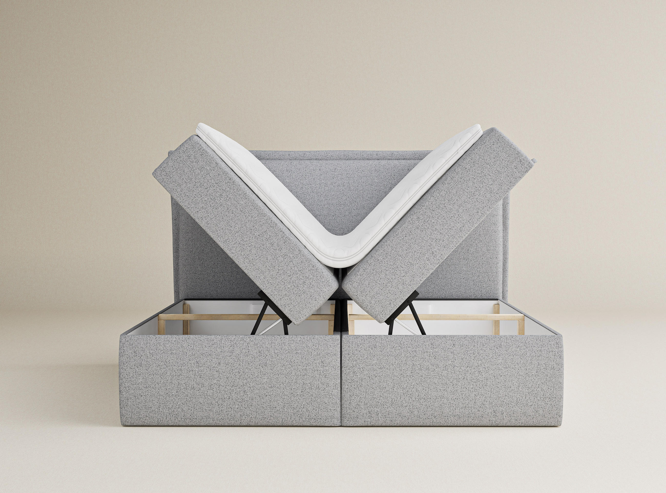 Thumbnail - Maison de Reve Boxbett, Hellgrau, Textil, H3, Höhe ca. 20 cm, 180x200 cm, Hergestellt in Europa, Oeko-Tex® Standard 100,...