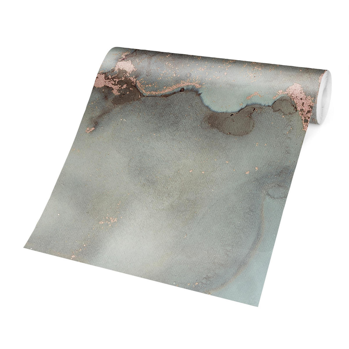 FOTOTAPETE Farbexperimente Marmor Pastell und Gold 288/190 cm - Pastellblau, Papier (288/190cm) - Bilderwelten