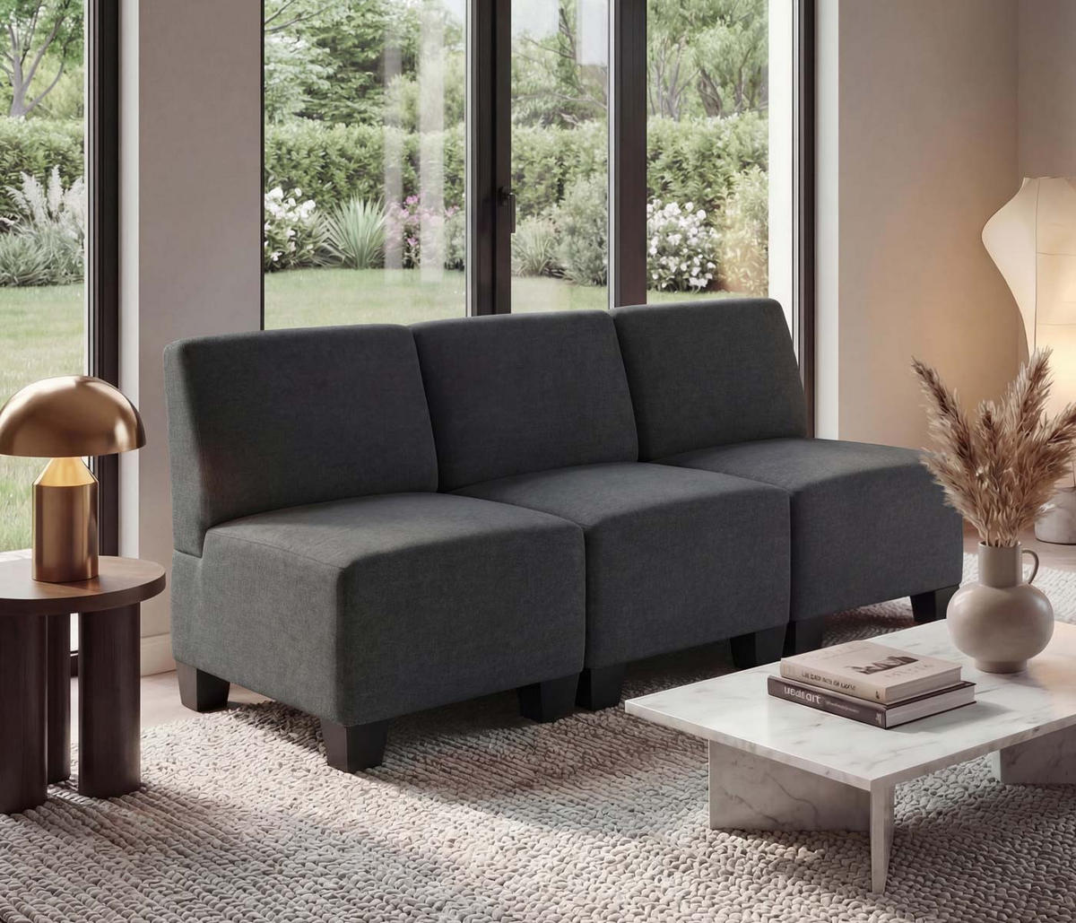 3-SITZER SOFA COUCH MODULAR Anthrazit - Anthrazit, Textil (171/76/72cm) - MCW