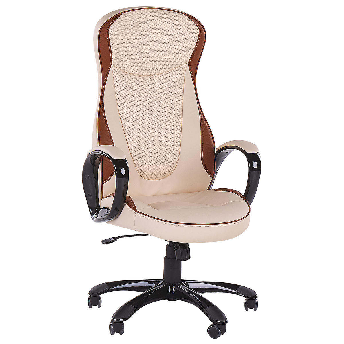 BÜROSTUHL Kunstleder Beige Felicity - Beige, Kunststoff/Textil (63/117/63cm) - Beliani