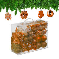 100-TLG.WEIHNACHTSKUGELN-SET - Orange, Kunststoff (30/24/12cm) - Relaxdays