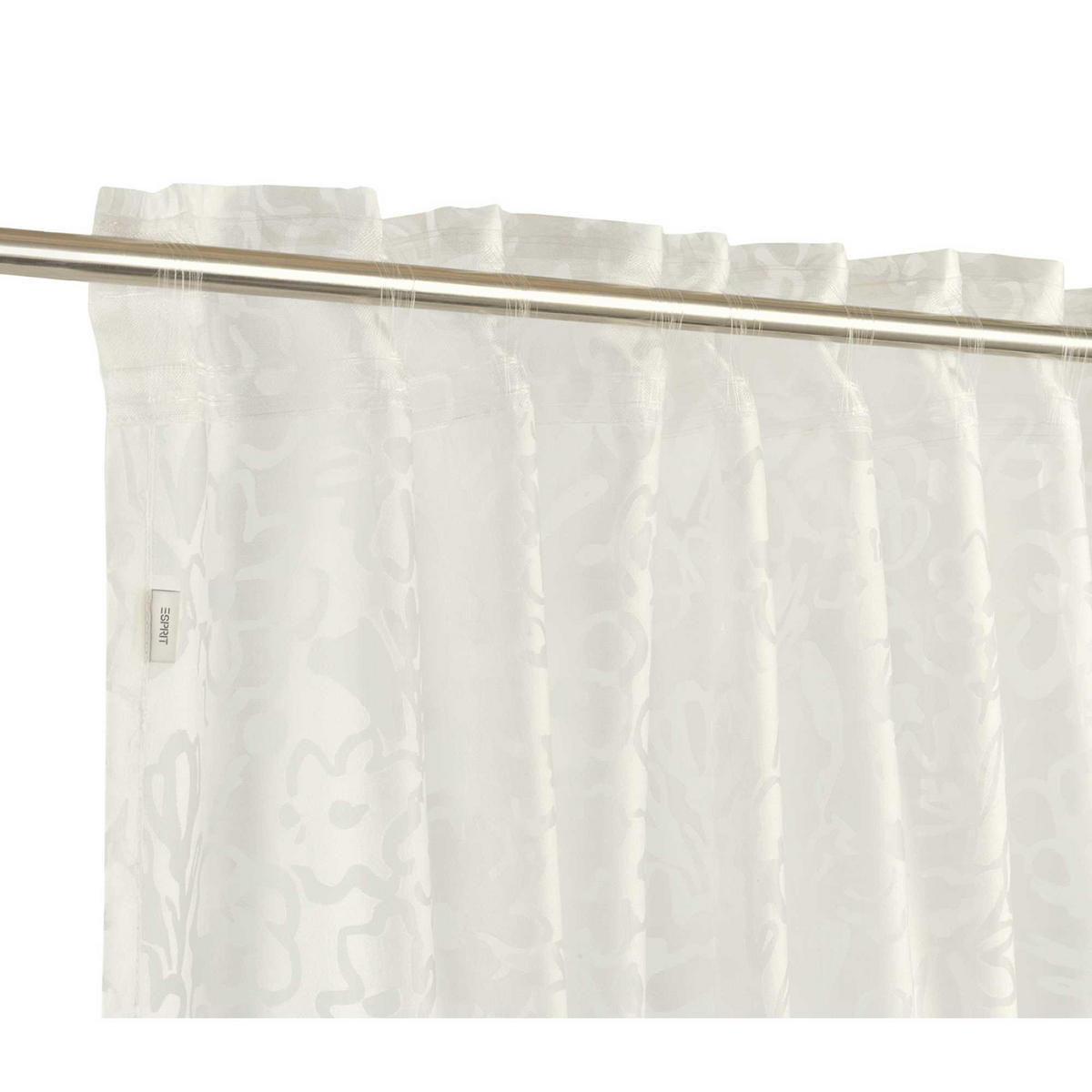 TRANSPARENTER SCHLAUFENVORHANG CLEO - Weiß, Textil (130/0.5/250cm) - Esprit