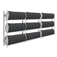 REIFENREGAL TIRE PRO 3er-Set für insgesamt 54 Reifen 3 Ebenen 150kg Fachlast pro Ebene Verzinkt - Silberfarben, Metall (450/200/43cm) - PROREGAL