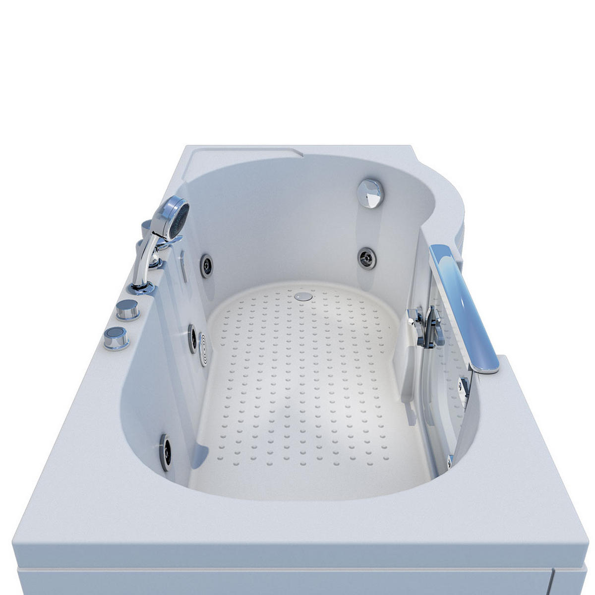 SENIORENWANNE mit Tür S12-EH-WP-L - Weiß, Glas/Kunststoff (85/60/170cm) - AcquaVapore by Sandra Jentho