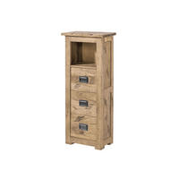 KOMMODE Mango 50x30x120 whitewash lackiert RAILWAY #381 - Beige, Holz (50/120/30cm) - Massivmoebel24
