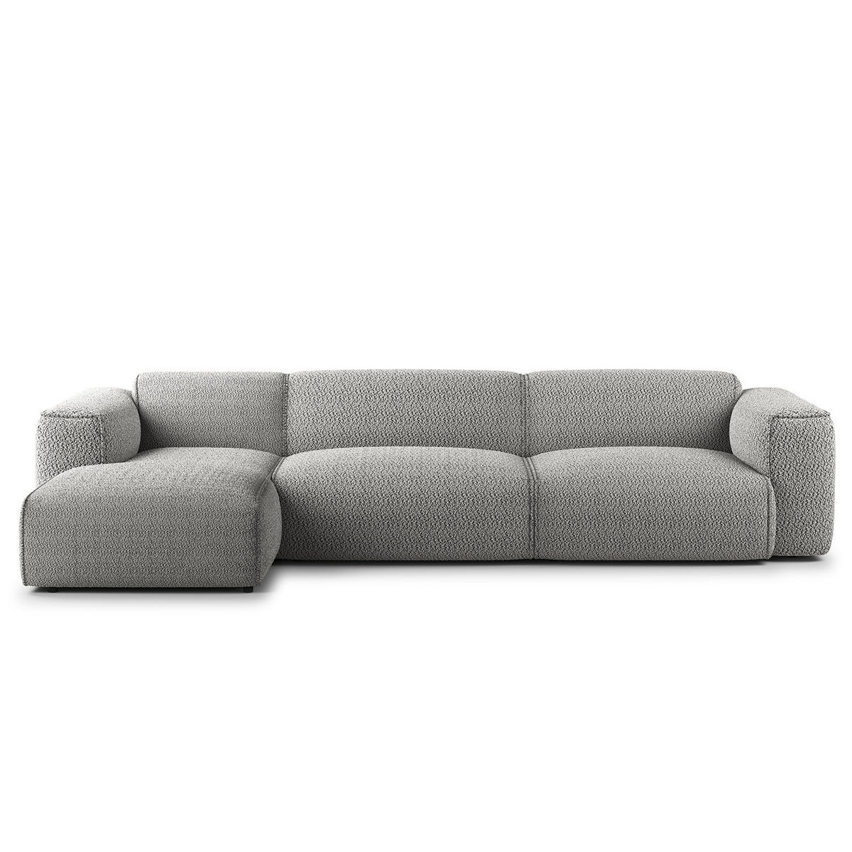 3-SITZER ECKSOFA mit Longchair - Schwarz/Grau, Kunststoff/Textil (317/173cm) - home24