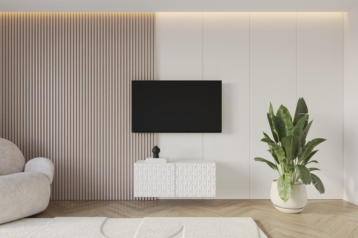 LOWBOARD VIRA-W 100x40x41 cm - Weiß - Weiß, Holzwerkstoff (100/40/41cm) - ALTDECOR