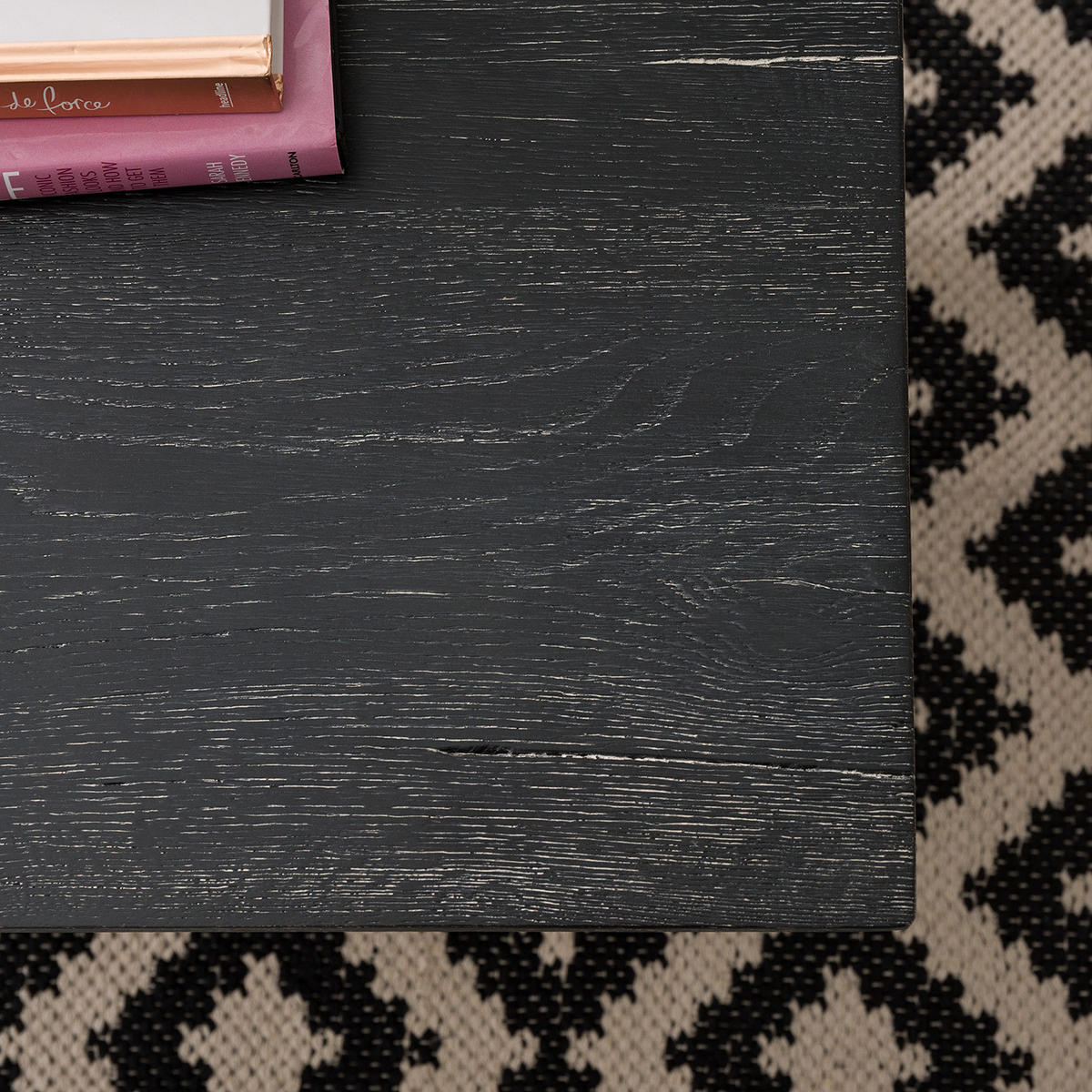 COUCHTISCH - Massivholz - Eiche Schwarz - Eichefarben/Schwarz, Holz/Metall (60/120/47cm) - home24