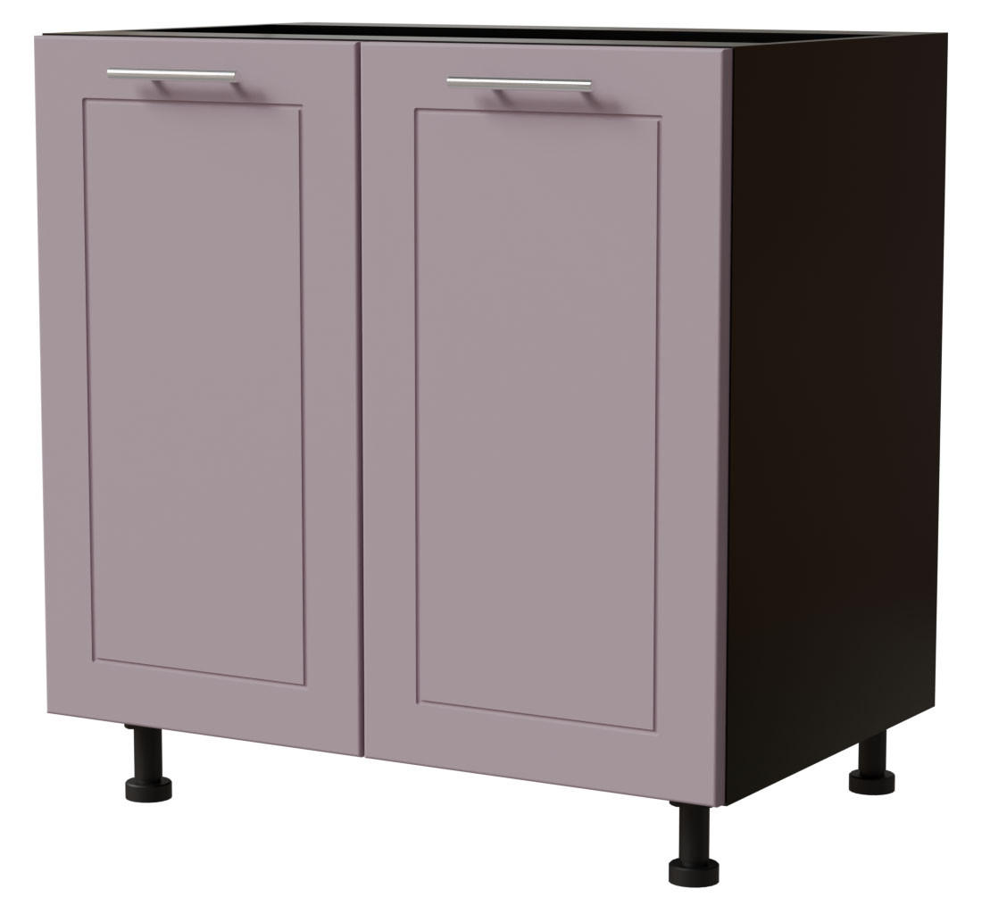 UNTERSCHRANK Bari D11/80 Schwarz / RAL 4009 pastellviolett 80 / 50 / 82cm - Violett/Schwarz, Holz/Holzwerkstoff (80/82/50cm) - Feldmann-Wohnen