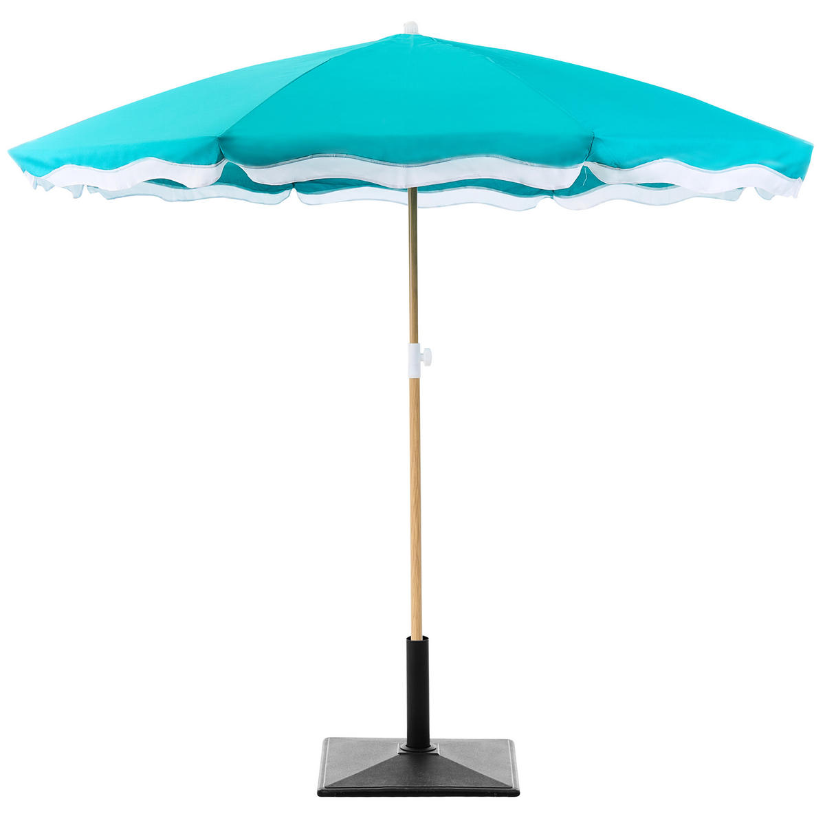 VELKÝ SLUNEČNÍK 232 cm Tyrkysový Sestriere - bílá/modrá, textil (232/232cm) - Beliani