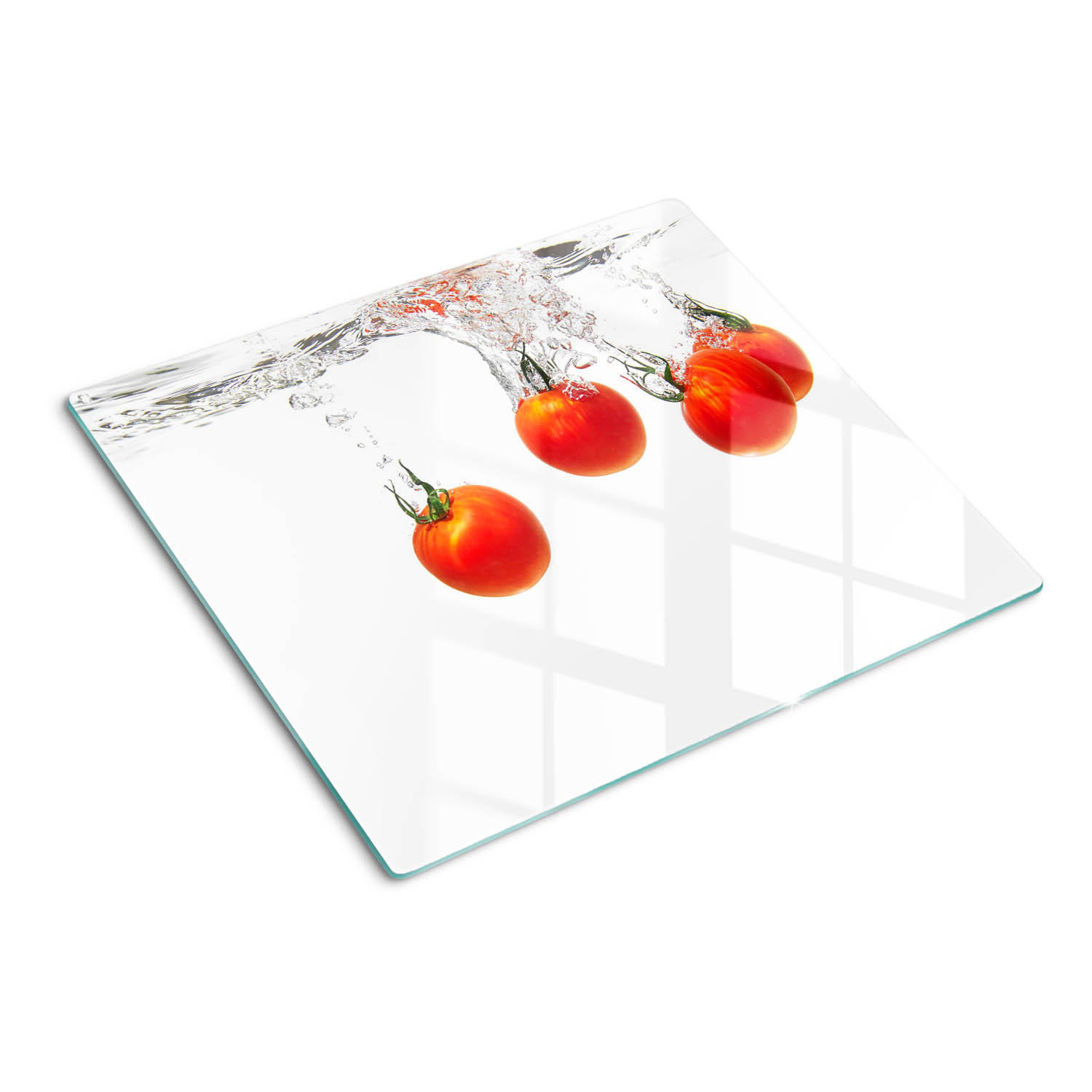 GLASPLATTE 60x52 cm Tomaten unter Wasser - Rot, Glas (60/0.4/52cm) - TULUP