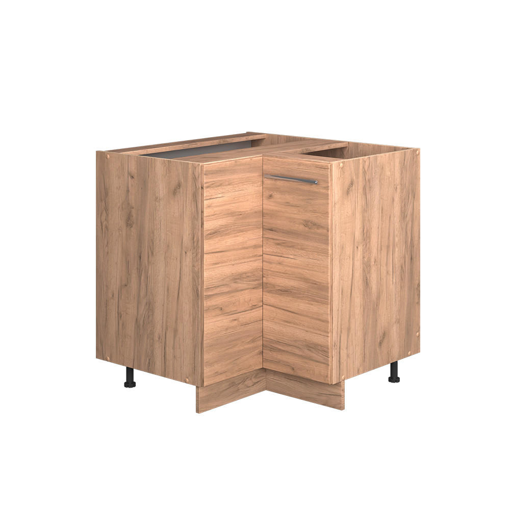 HÖRNUNDERSKÅP Fame-Line Goldkraft ek 80.5 cm , AP Antracit Honungsek, Honungsek 82/80.5/60 cm