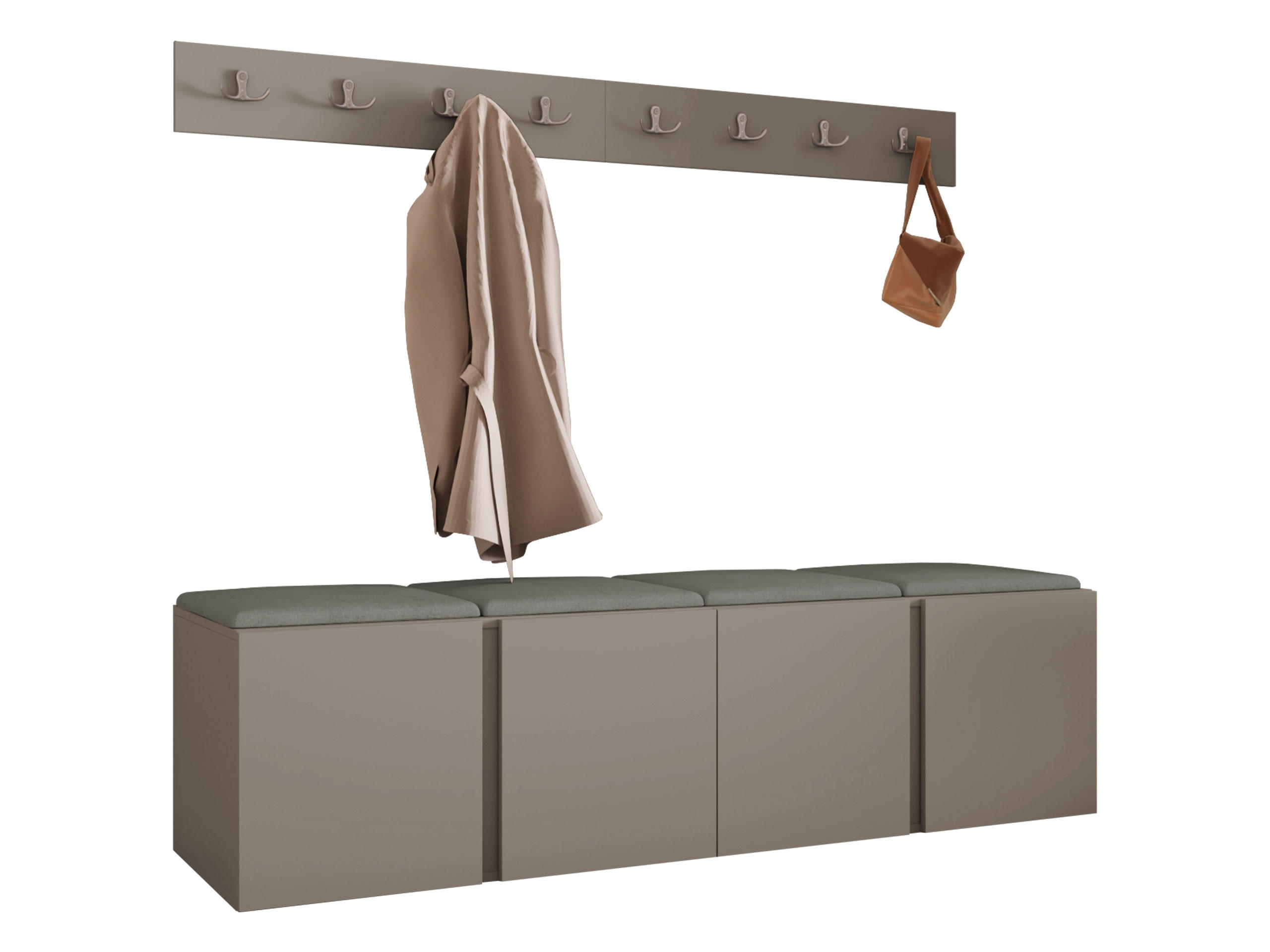 MOBILIER PENTRU HOL Orion VII - cașmir/gri, material plastic/compozit lemnos (168/42/46cm) - MIRJAN24
