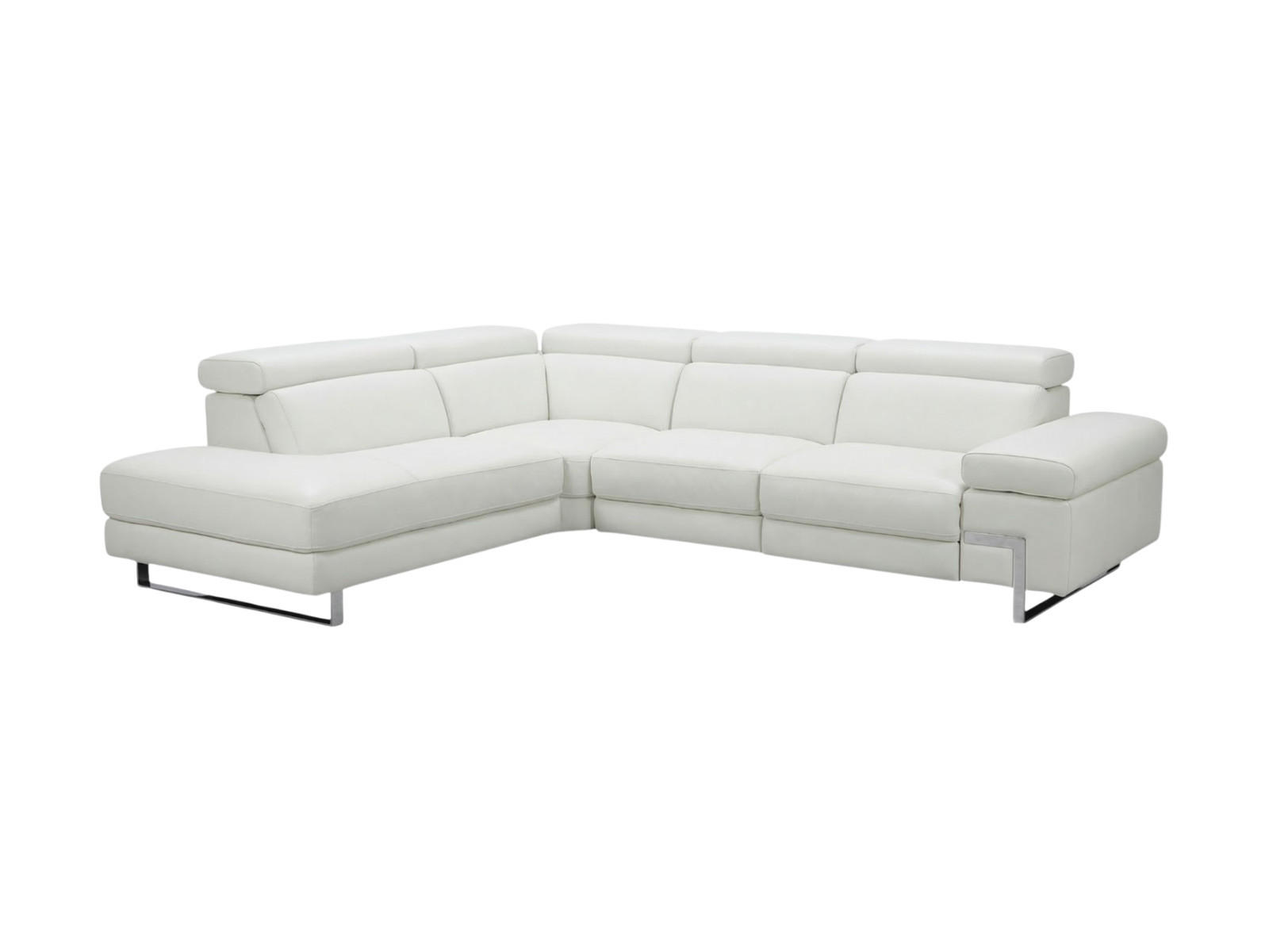 ECKSOFA Opera Echtleder Weiß - Weiß, Leder/Metall (218/269cm)