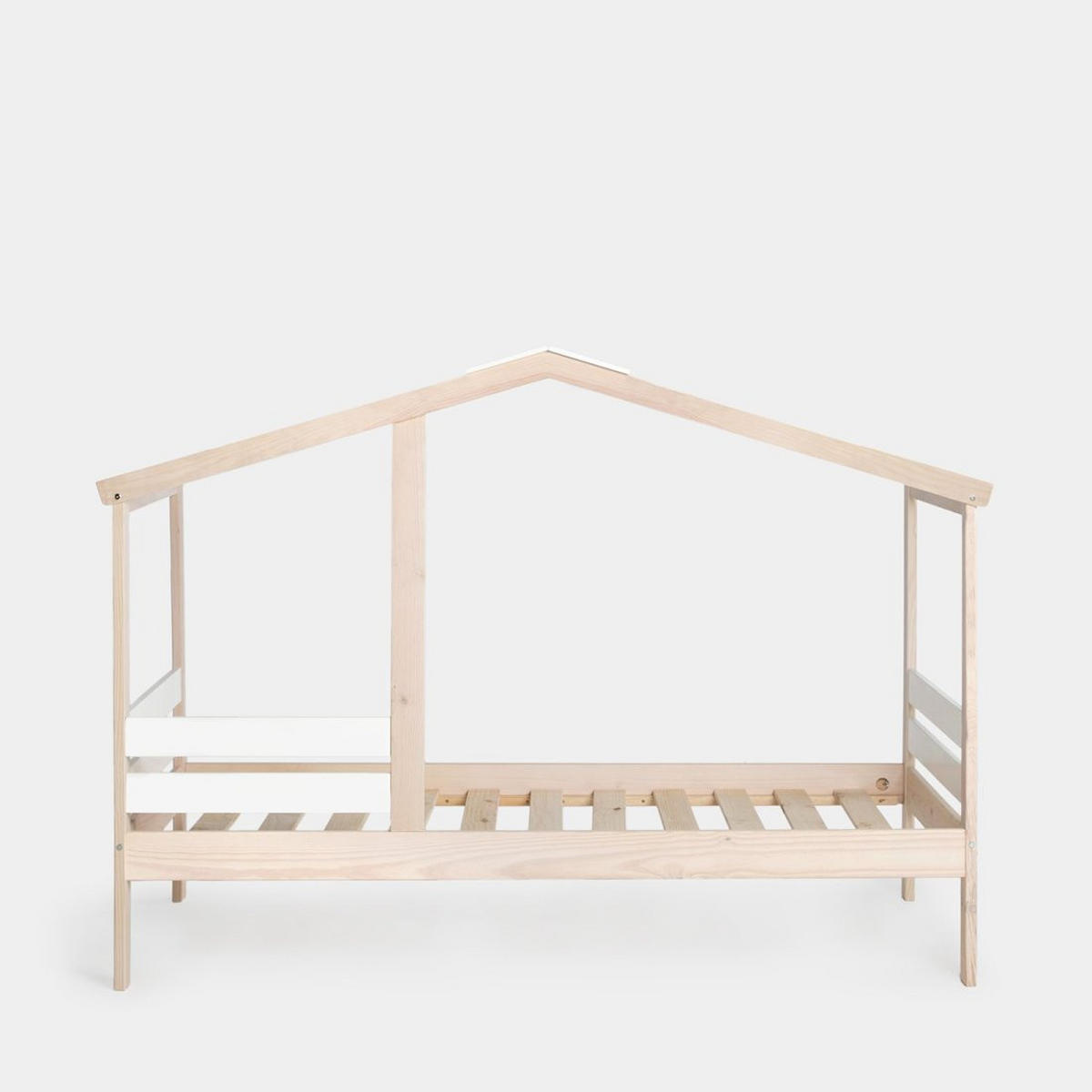 KINDERBETT Lior Natürlich 197 cm x 147 cm - Naturfarben/Weiß, Holzwerkstoff